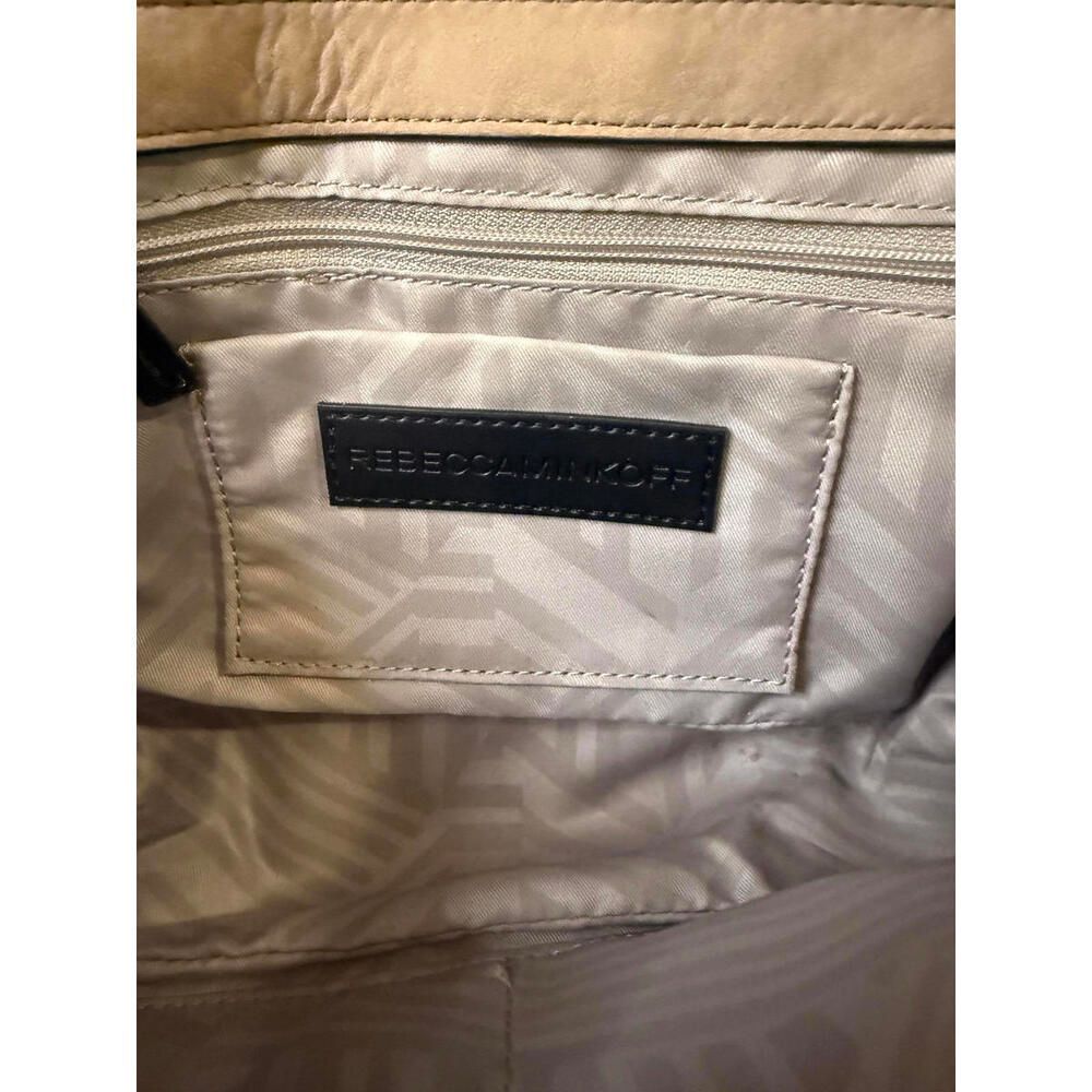 Rebecca Minkoff Beige Quilted Leather Crossbody Bag Chain Strap - Picture 8 of 9